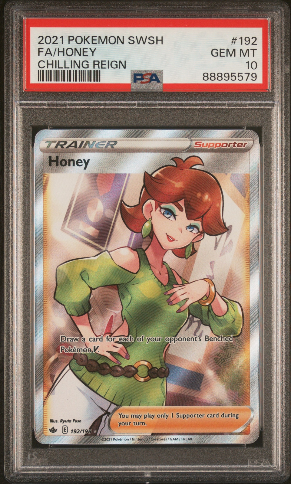 Pokemon Chilling Reign TCG Honey Fa #192 PSA 10