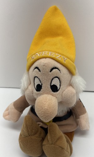 Disney Store SNEEZY 10” Bean Bag Plush Snow White and the Seven Dwarfs