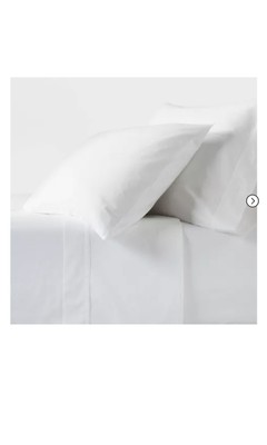   Full Size 250 Thread Count Organic Percale Sheet Set True White- Threshold
