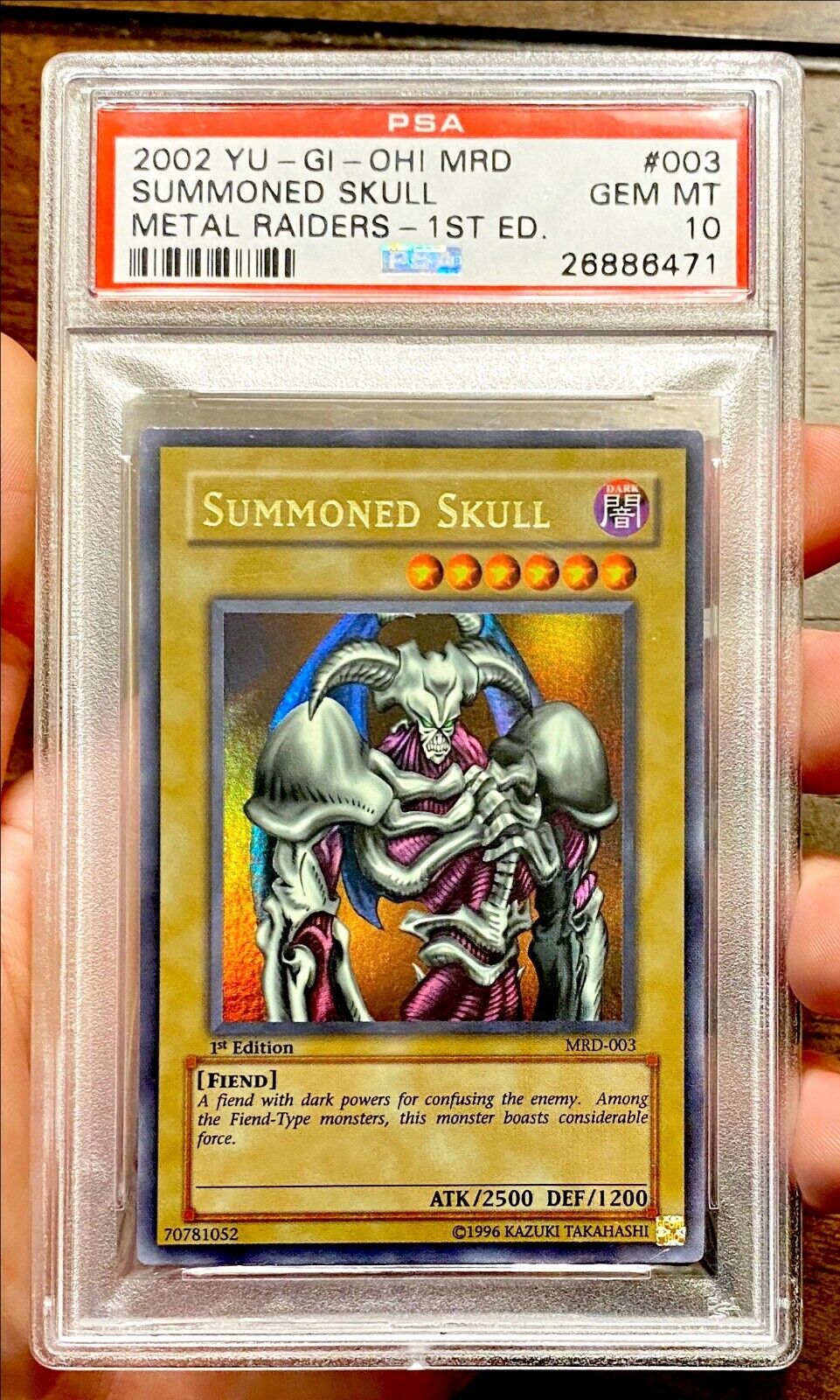 2002 Yugioh Metal Raiders SUMMONED SKULL 1st Edition MRD-003 2002 Yugioh Metal Raiders SUMMONED SKULL 1st Edition MRD-003
