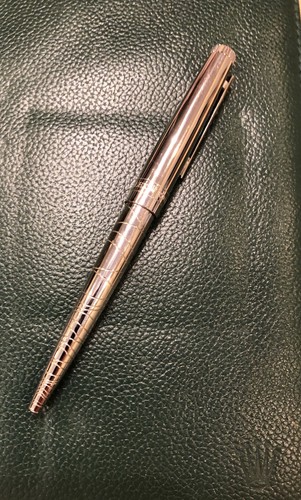 Authentic Rolex Silver Wave with Green Leather Notepad And Stationary