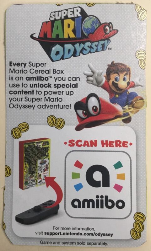 Super Mario Odyssey Cereal Limited Edition Nintendo Amiibo - FREE SHIPPING