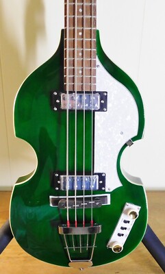 2024 Hofner Ignition Pro Violin Bass Transparent Green W/Hard Shell Case New !