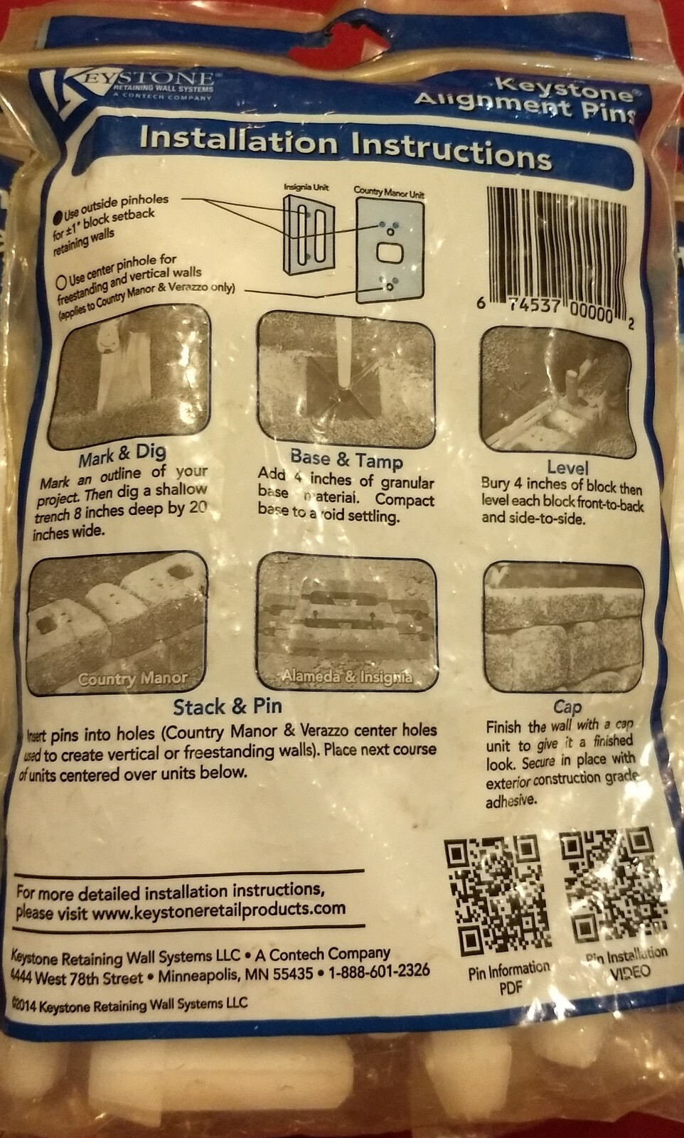 5 bags Keystone 1-7/8