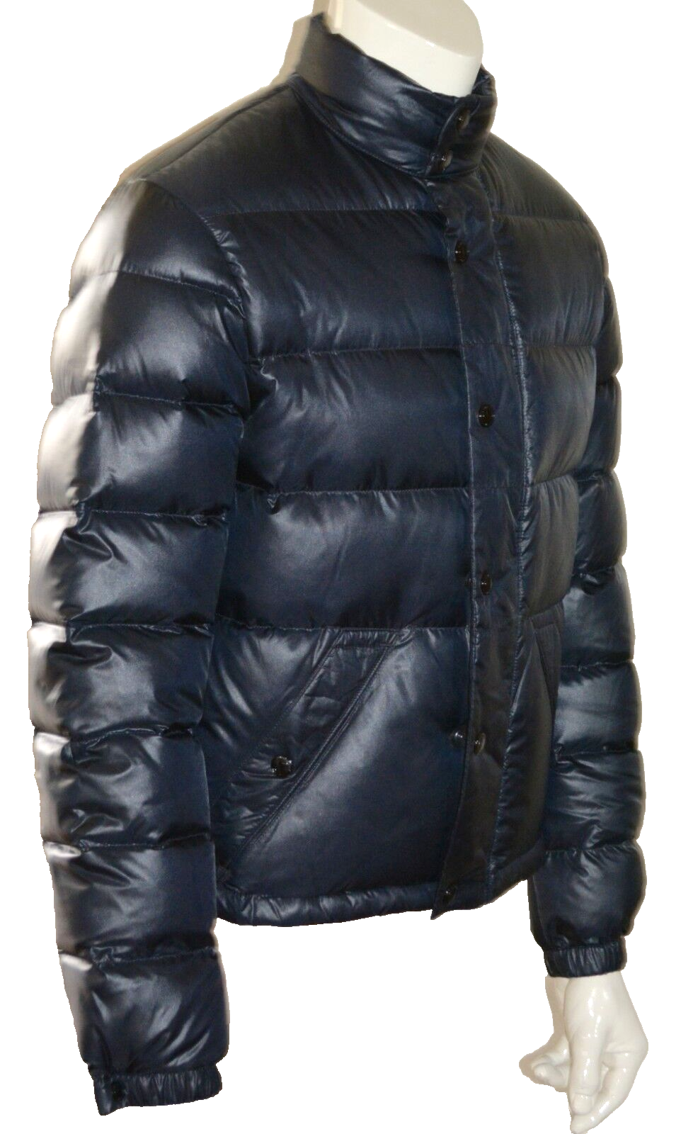 Pre-owned Burberry Brit Mens Duck Down Quilted Puffer Jacket Coat Sz Large In Blue