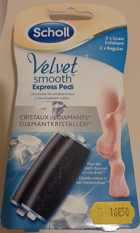 Scholl - 2 Rouleaux De Rechange Velvet Smooth Express Pedi - Exfolliant  - Neuf
