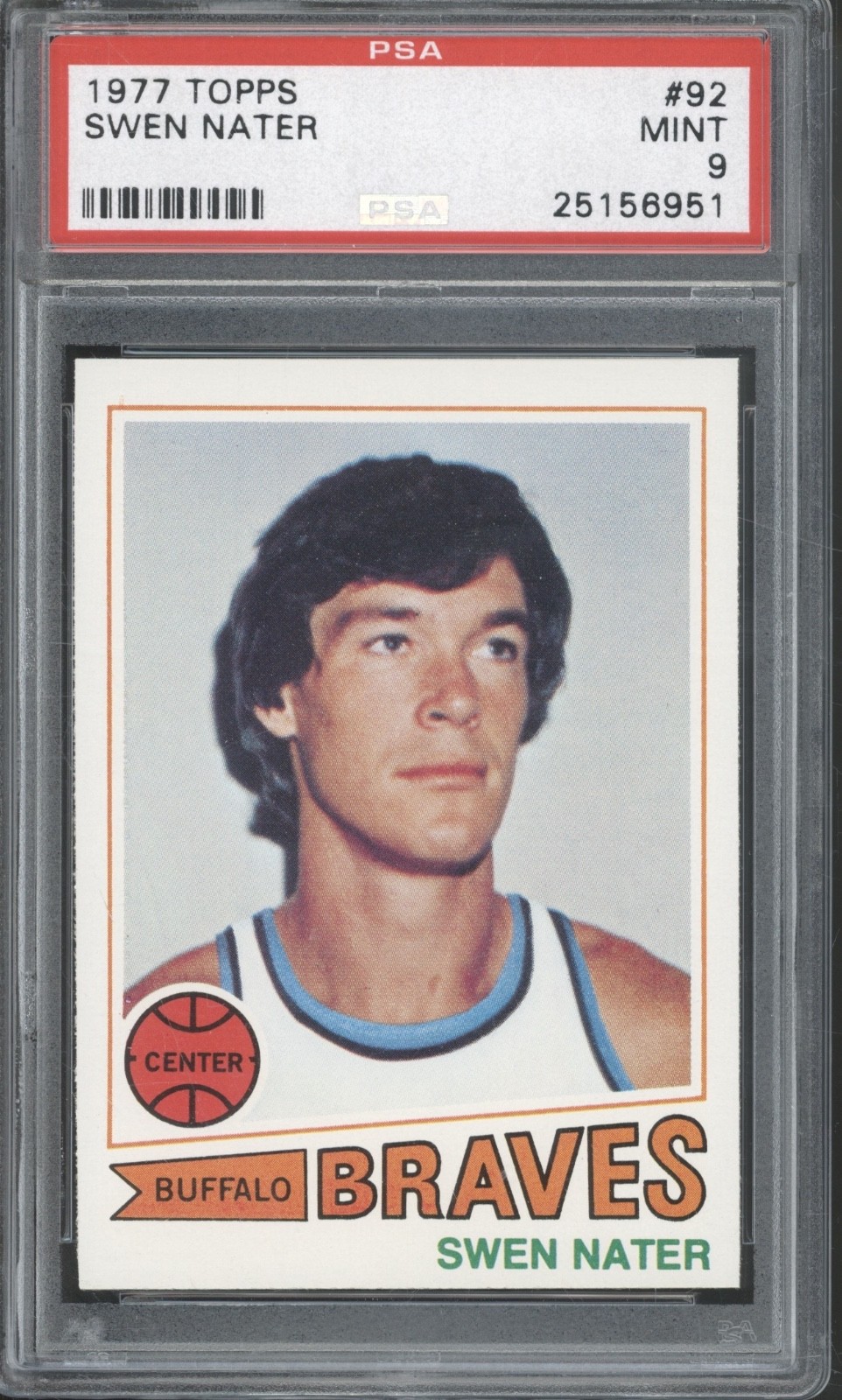 1977 Topps Basketball #92 Swen Nater Mint PSA 9