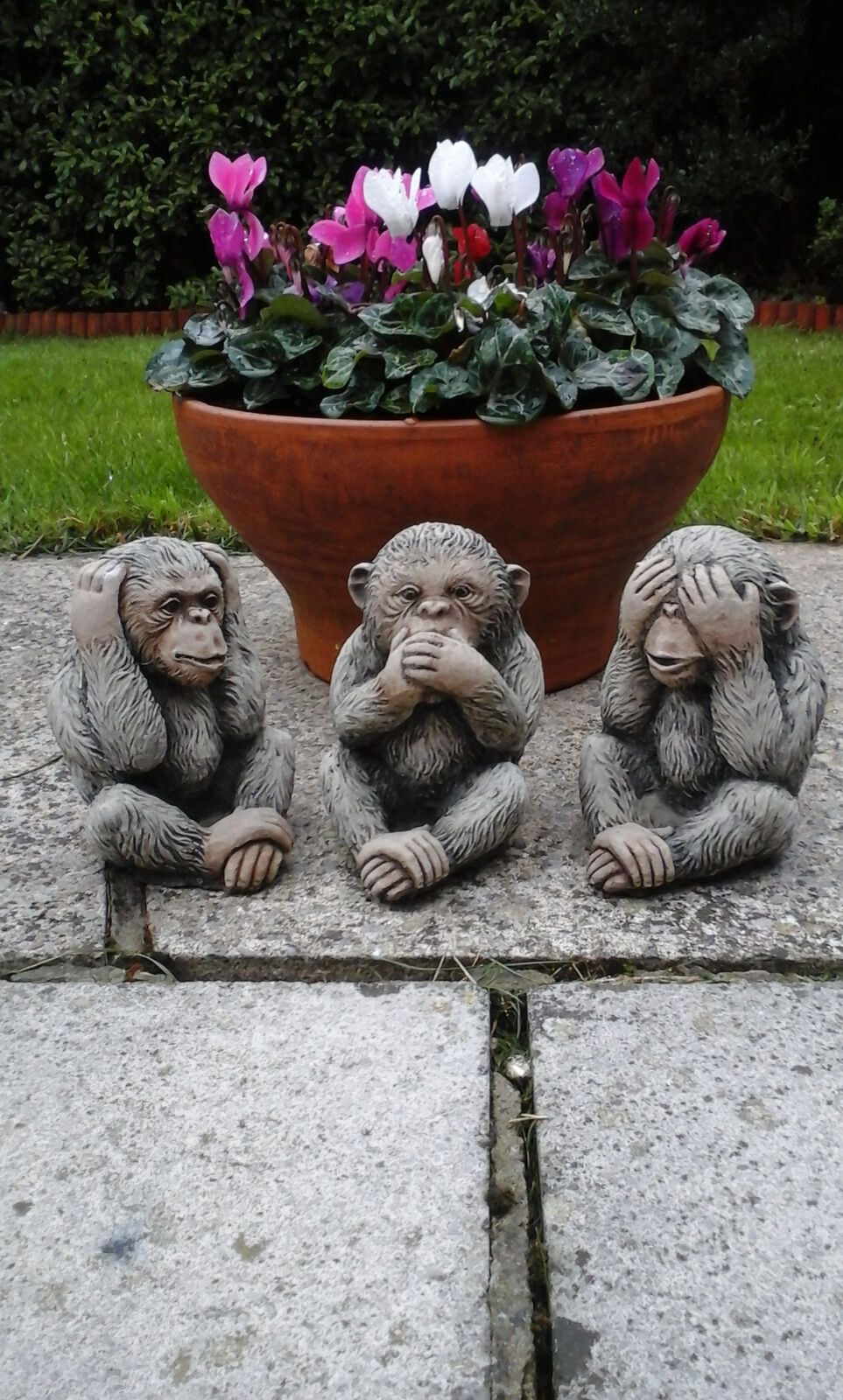 3 Wise Monkeys Garden Ornaments - Hand Cast | eBay
