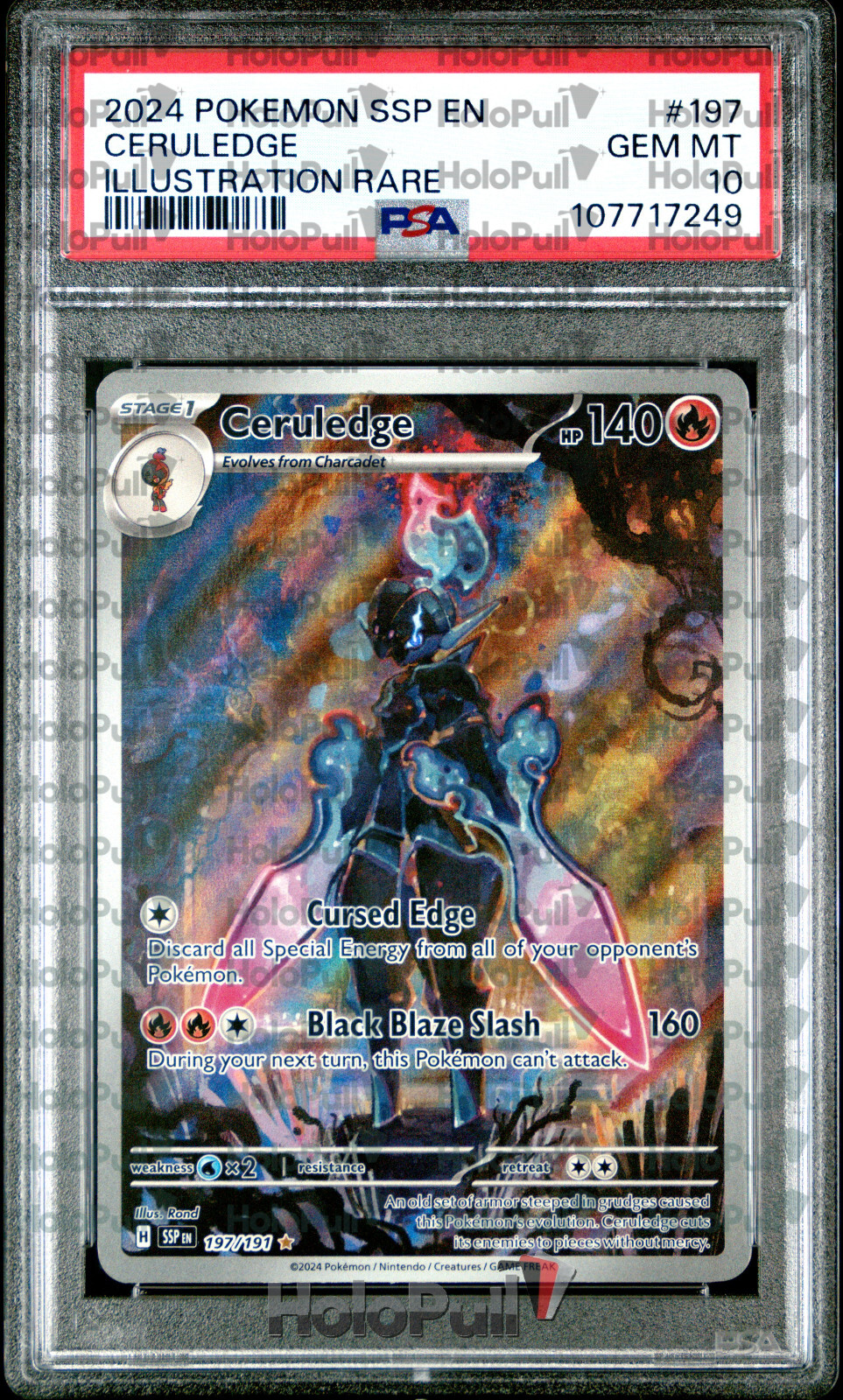 ソウブレイズAR Ceruledge IR 15枚 PSA 10 Ceruledge IR Illustration Rare 197 Pokemon Card