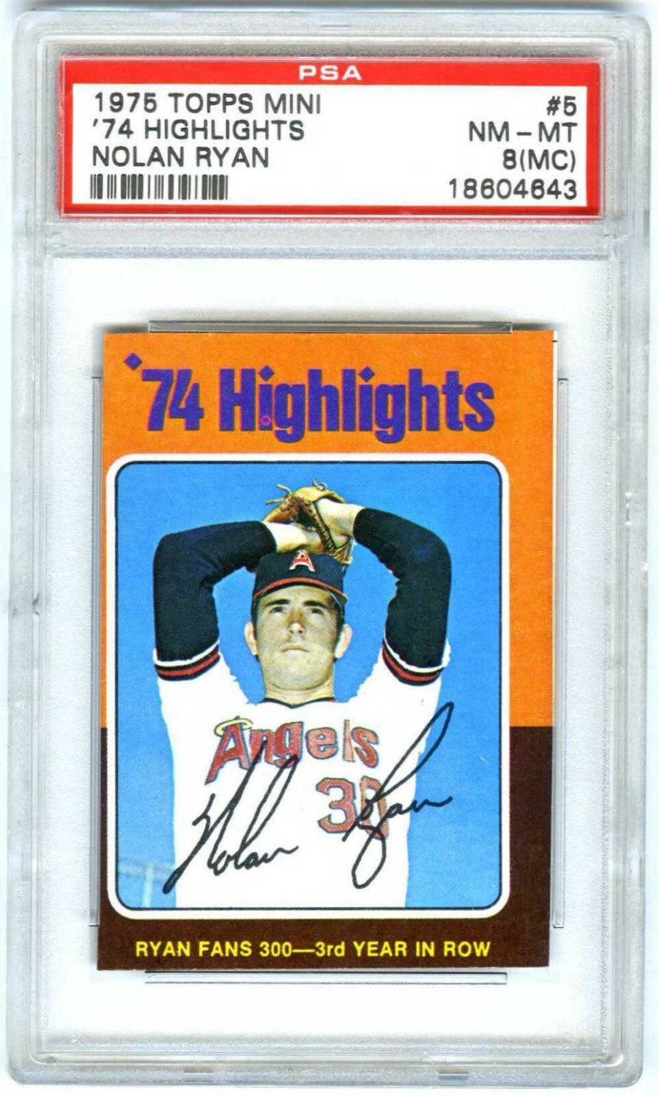 1975 Topps NOLAN RYAN PSA 8 ビンテージ エンゼルス 1975 Topps NOLAN RYAN PSA 8 ビンテージ エンゼルス 1975 Topps