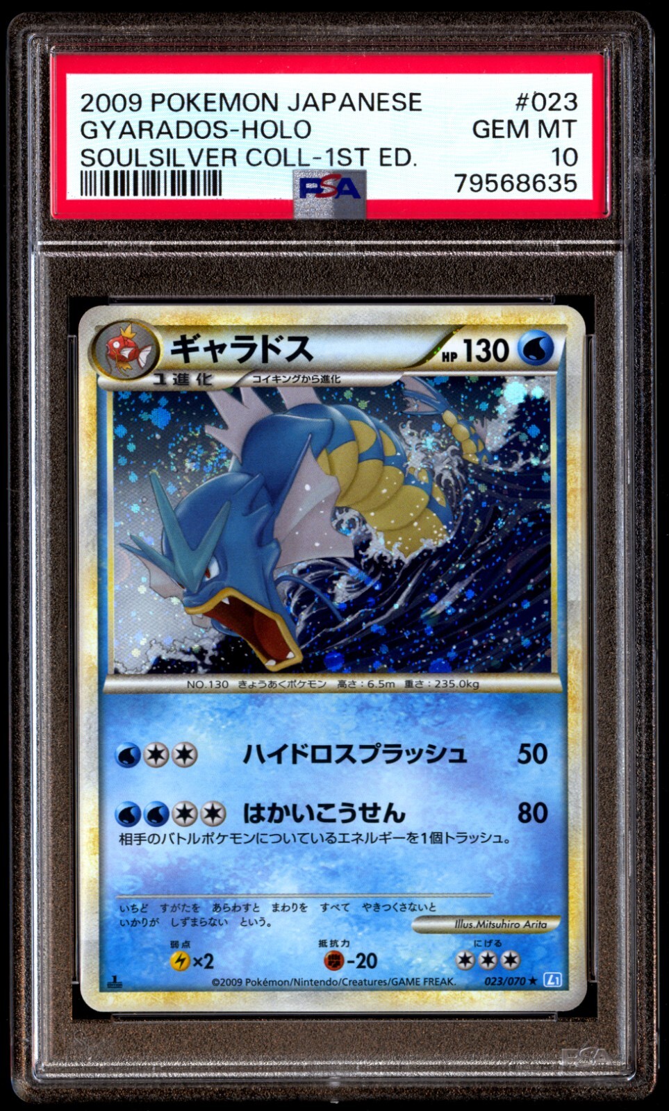 PSA 10 Gem Mint Gyarados 023/070 SoulSilver Collection Holo