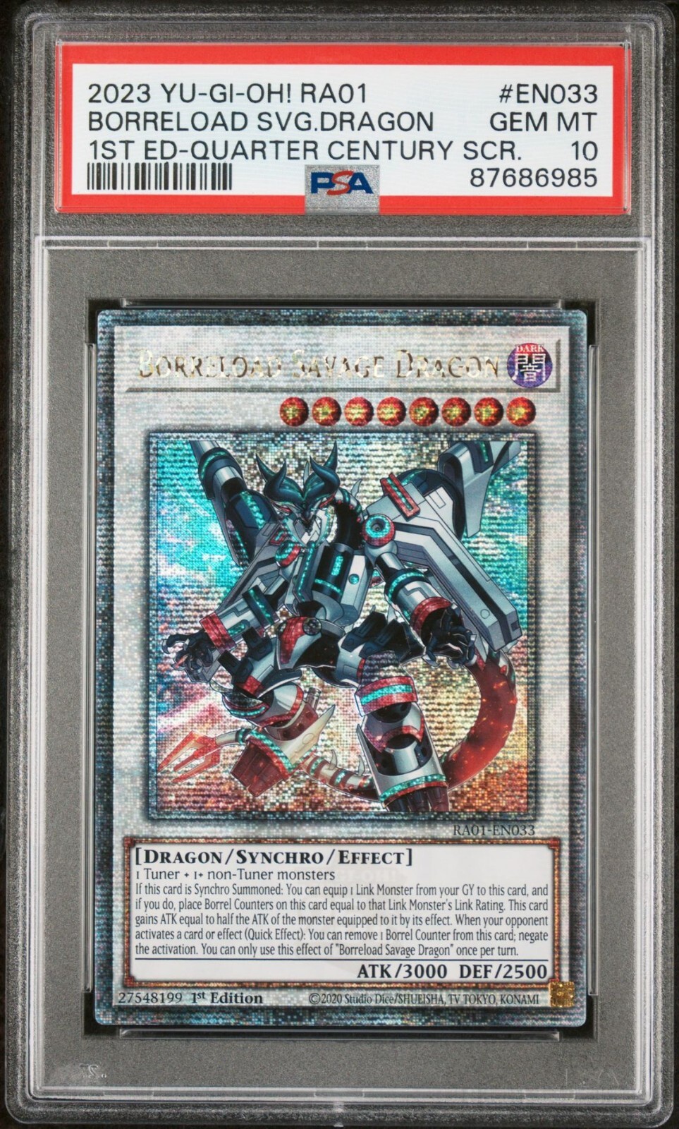 Borreload Savage Dragon PSA 10 - RA01-EN033 - Quarter