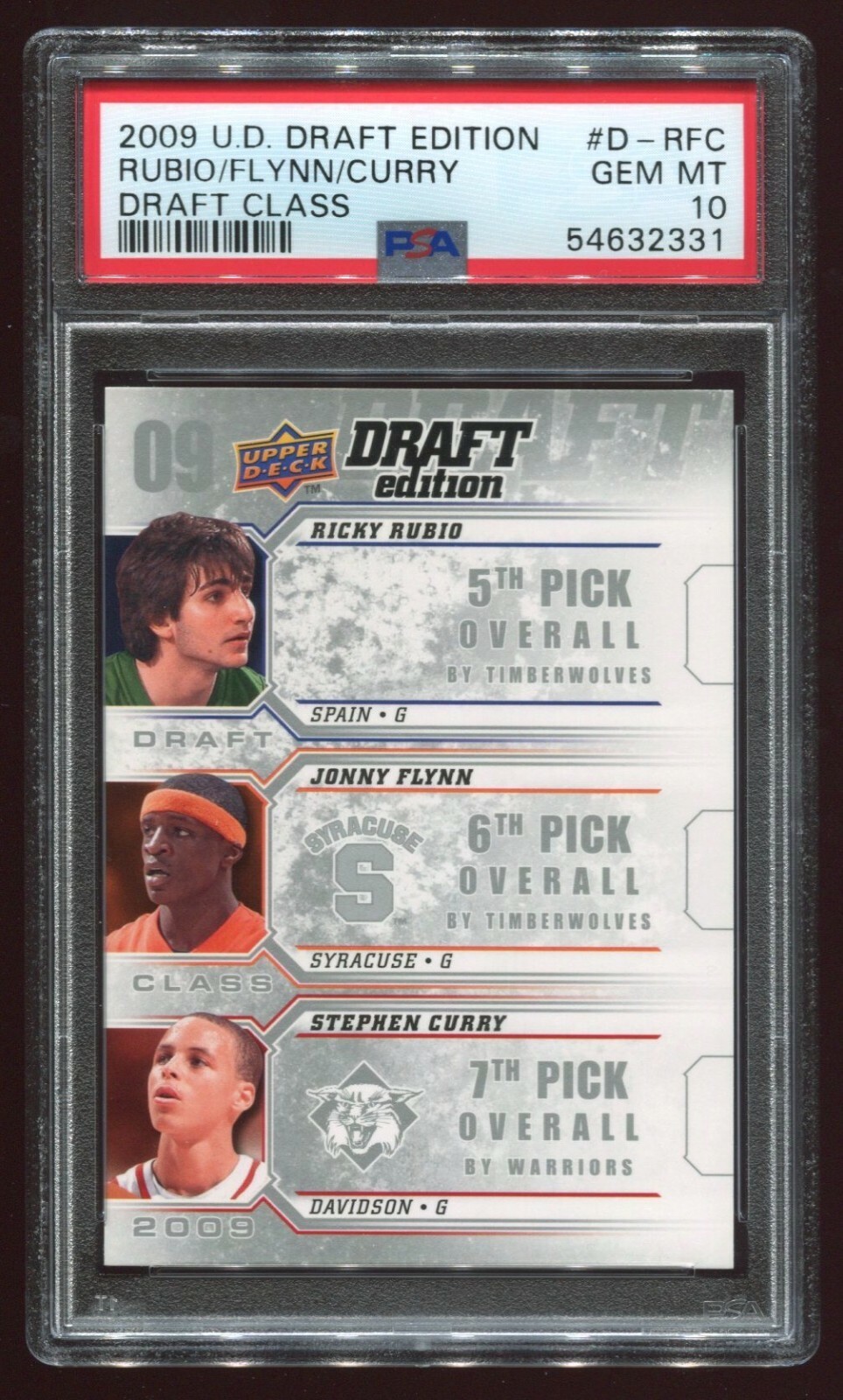 その他 2009 Stephen Curry Upper Deck RC 2009 Upper Deck Stephen Curry Rookie #34 Draft Edition - PSA