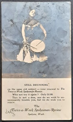1910 - Still Drumming Twice a Week The Spokesman Review - Spokane, WA