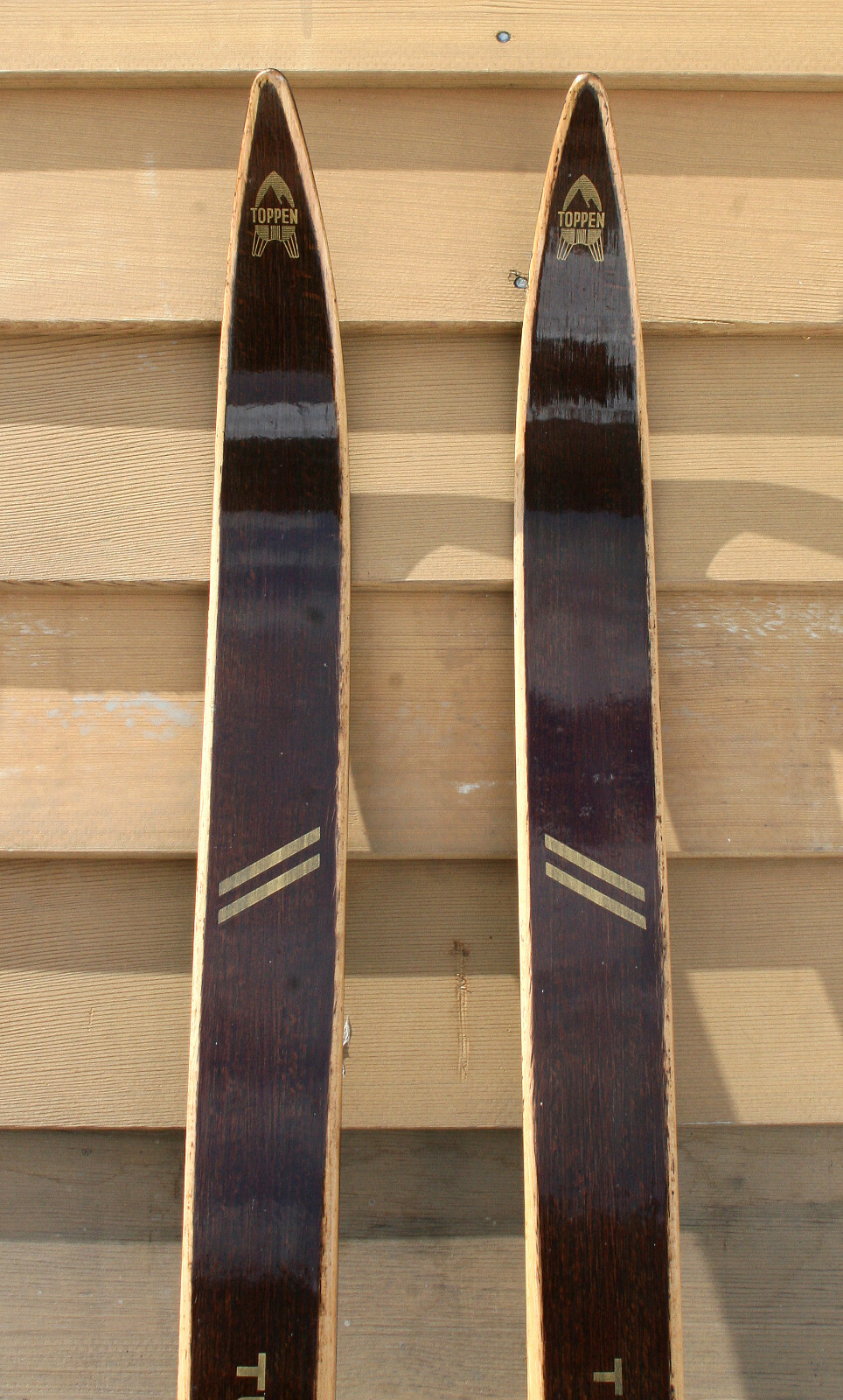 Vintage TOPPEN Tur-Lett Wooden Skis / Made In NORWAY Jarvinen 75mm NN Bindings