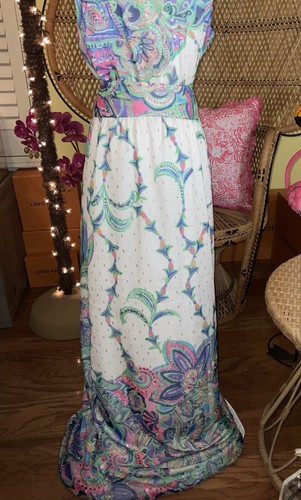 Pre-owned Lilly Pulitzer Tiera Maxi Dress Best Kept Secret ? Size M No Sash In Multicolor