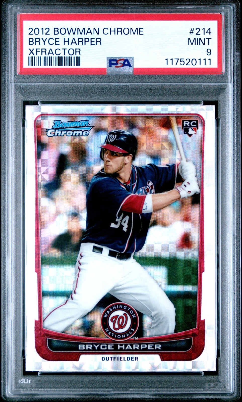 12Y ハーパー 2012 Bowman Chrome Bryce Harper Xfractor RC PSA 9 #214