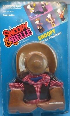 Knivkerbocker SNOOPY & BELLE Fancy Fashions Western 1598 Cowboy Outfit NOC