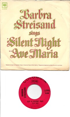 BARBRA STREISAND  Silent Night / Ava Maria  45 with PicSleeve from 1966