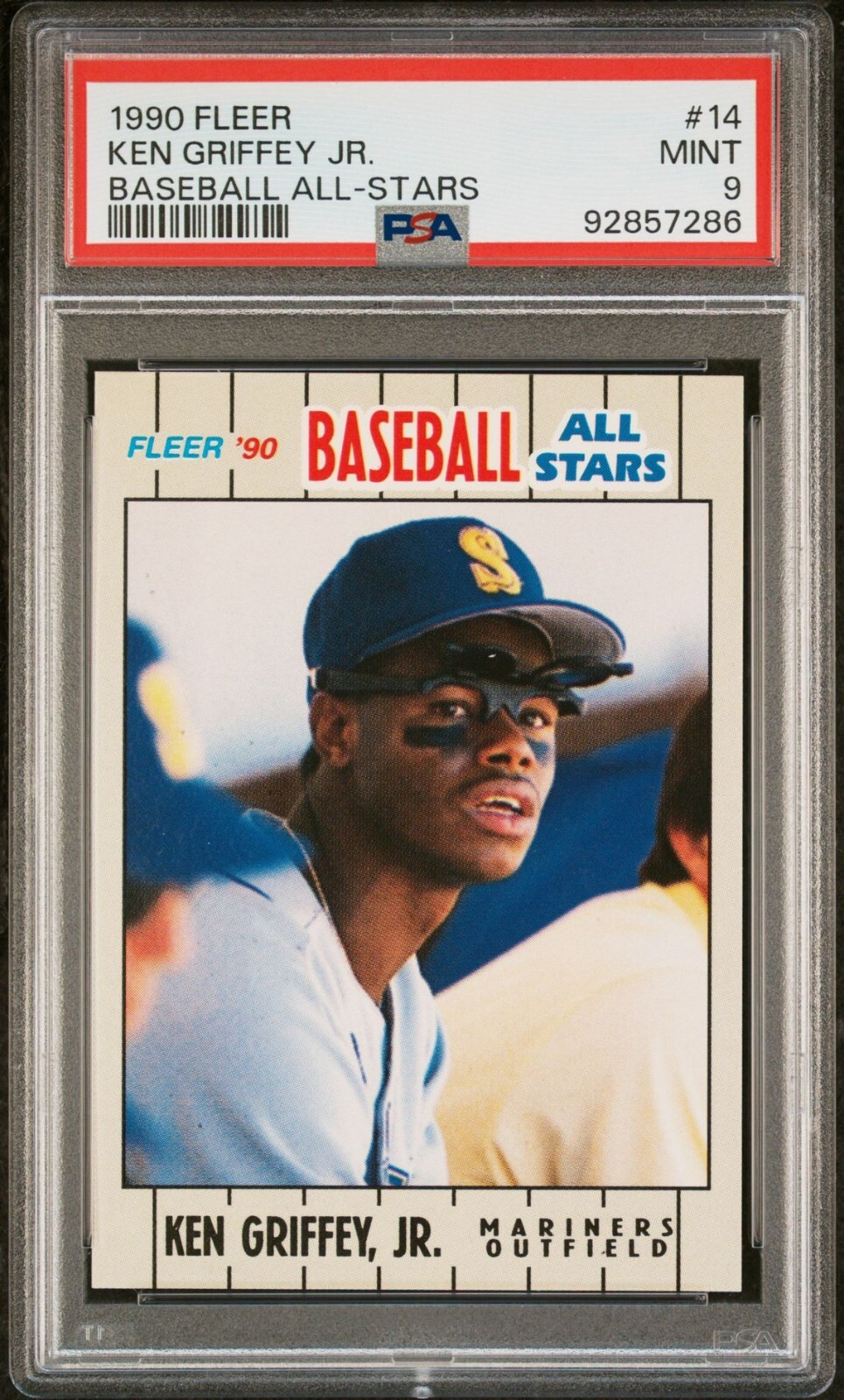 1990 Fleer Baseball All-Stars Ken Griffey Jr # 14 PSA 9 Mint