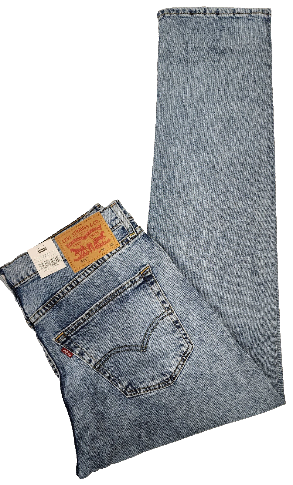Levi's 511 W36 Ｌ32 LEVI's 511 Jeans Men's W36/L32 Slim Fit Light Blue Denim Zip