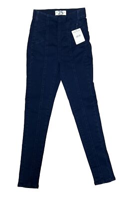 NWT FREE PEOPLE FEEL ALRIGHT STARGIRL SKINNY STRETCH NAVY PULL ON JEANS Sz 25