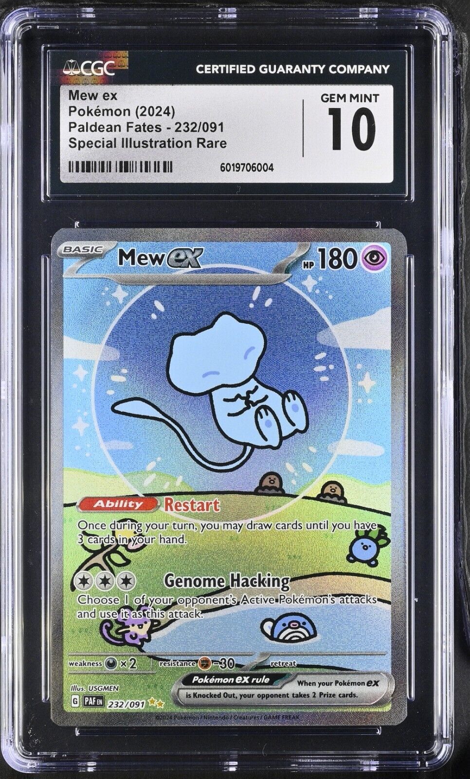 POKEMON CGC 10 2024 SV Paldean Fates Mew ex 232/091 SIR POKEMON CGC 10 2024 SV Paldean Fates Mew ex 232/091 SIR