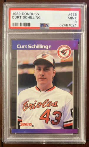 Curt Schilling 1989 Donruss Rookie Card Graded PSA 9 In New Case. rookie card picture