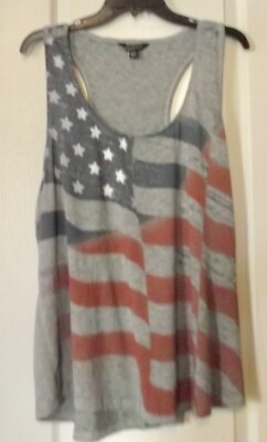 ROCK & REPUBLIC FLAG TANK TOP -  RACERBACK - PLUS SIZE 2XL - NWT