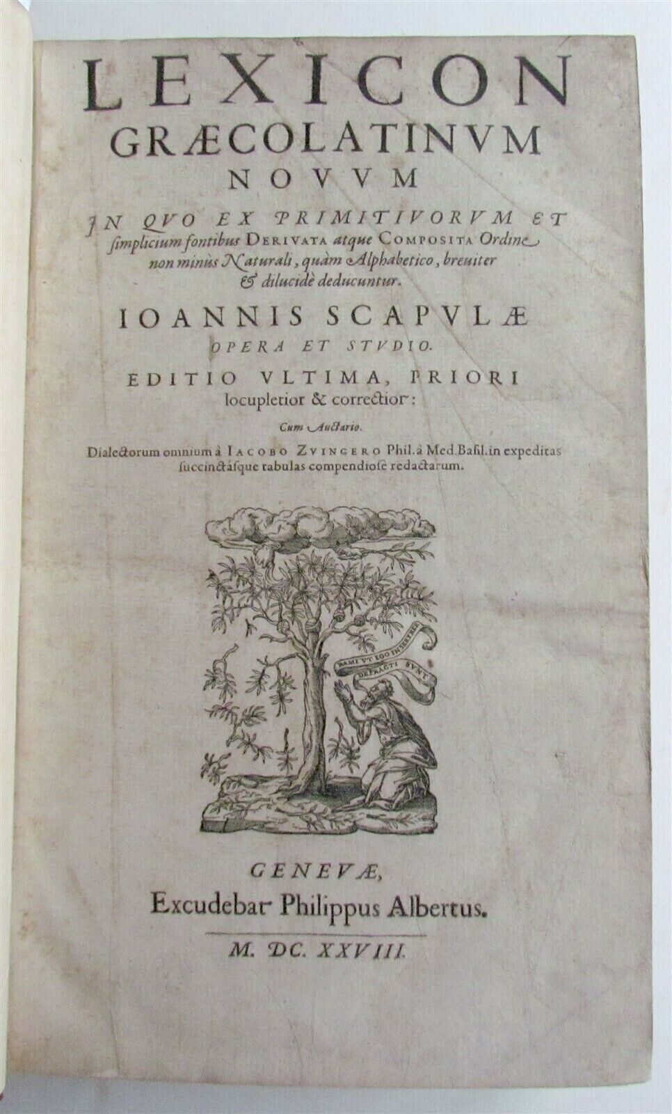 1628 GREEK LATIN DICTIONARY antique FOLIO Lexicon 1628 GREEK LATIN DICTIONARY antique FOLIO Lexicon