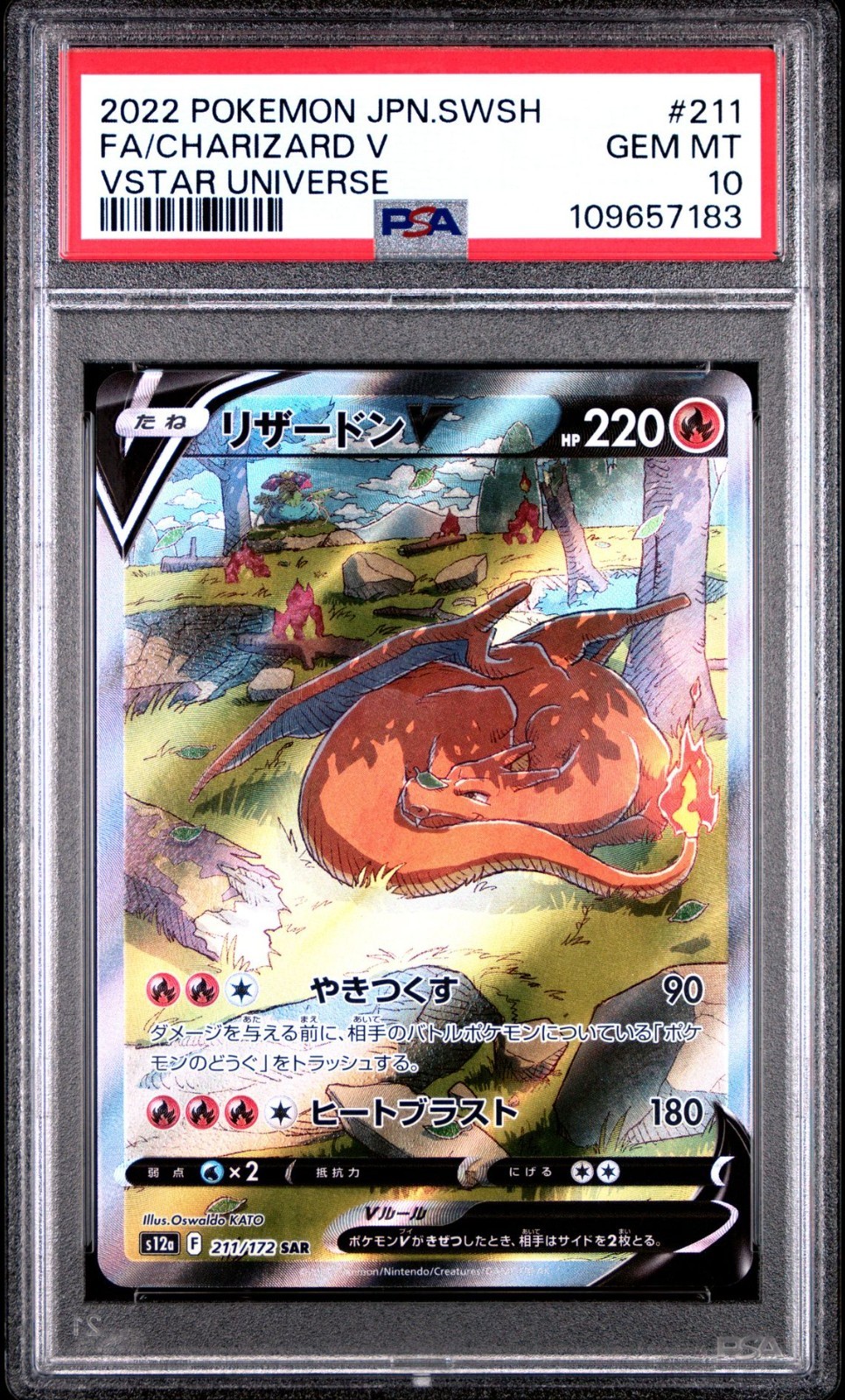 【PSA10】リザードンV SAR 211/172 CHARIZARD PSA 10 Charizard V 211/172 SAR Full Art Pokemon Card Vstar