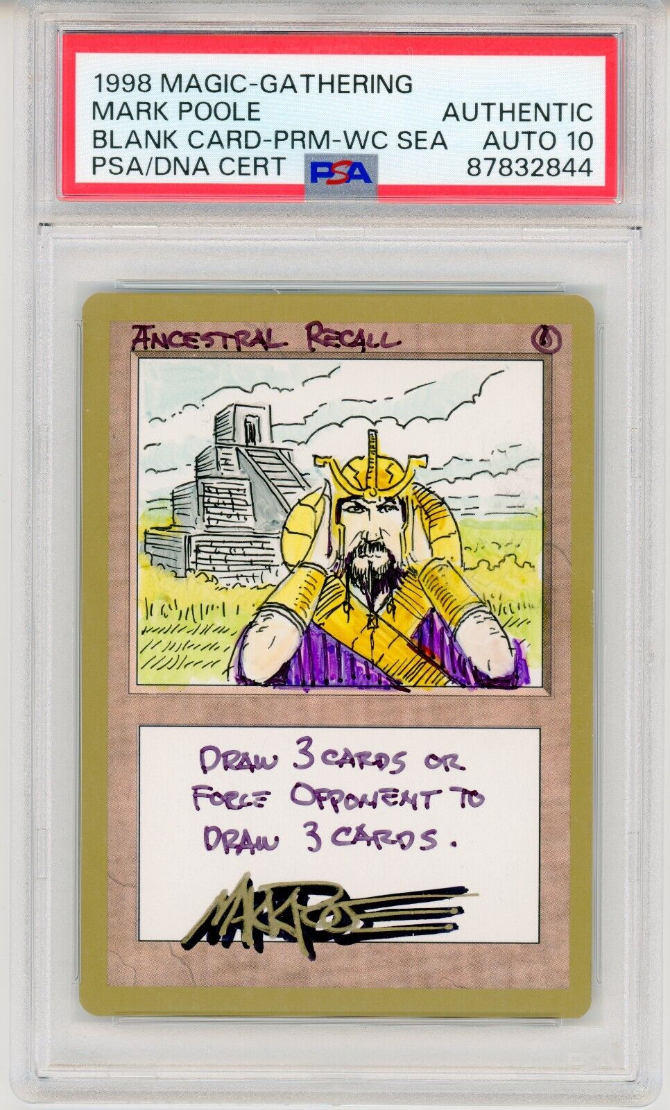 Ancestral Recall - MTG Hand Paint and Ink Alter by Mark Ancestral Recall - MTG Hand Paint and Ink Alter by Mark