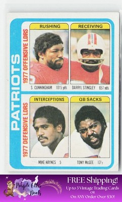 1978 Topps-Sam Cunningham/Darryl Stingley/Mike Haynes/Tony McGee #516-Excellent
