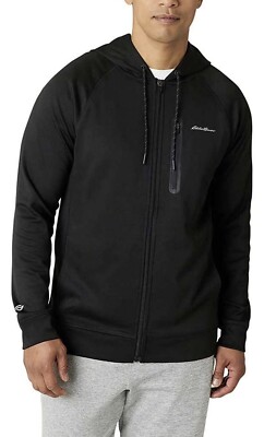 New Eddie Bauer Men's Jacket Full Zip Performance Hoodie Hooded Logo Outerwear M