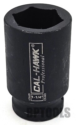 1-1/4'' Deep Impact Spindle Socket 3/4'' Drive 6-Point Axle Nut Socket CR-MO