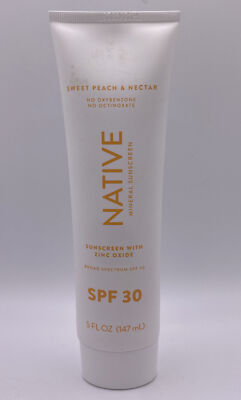 NATIVE Sweet Peach & Nectar Mineral Sunscreen Lotion  SPF 30 - 5 fl oz w/Zinc