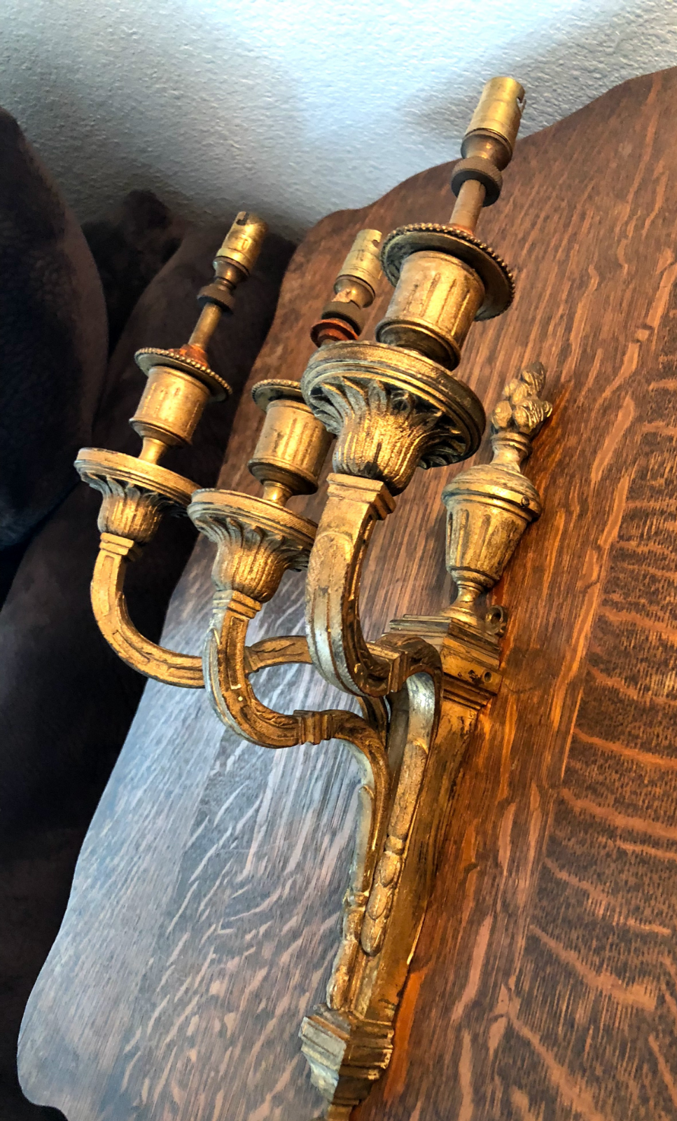 THREE LIGHT LOUIS XV STYLE  WALL SCONCE GREAT FOR A VICTORIAN HOUSE