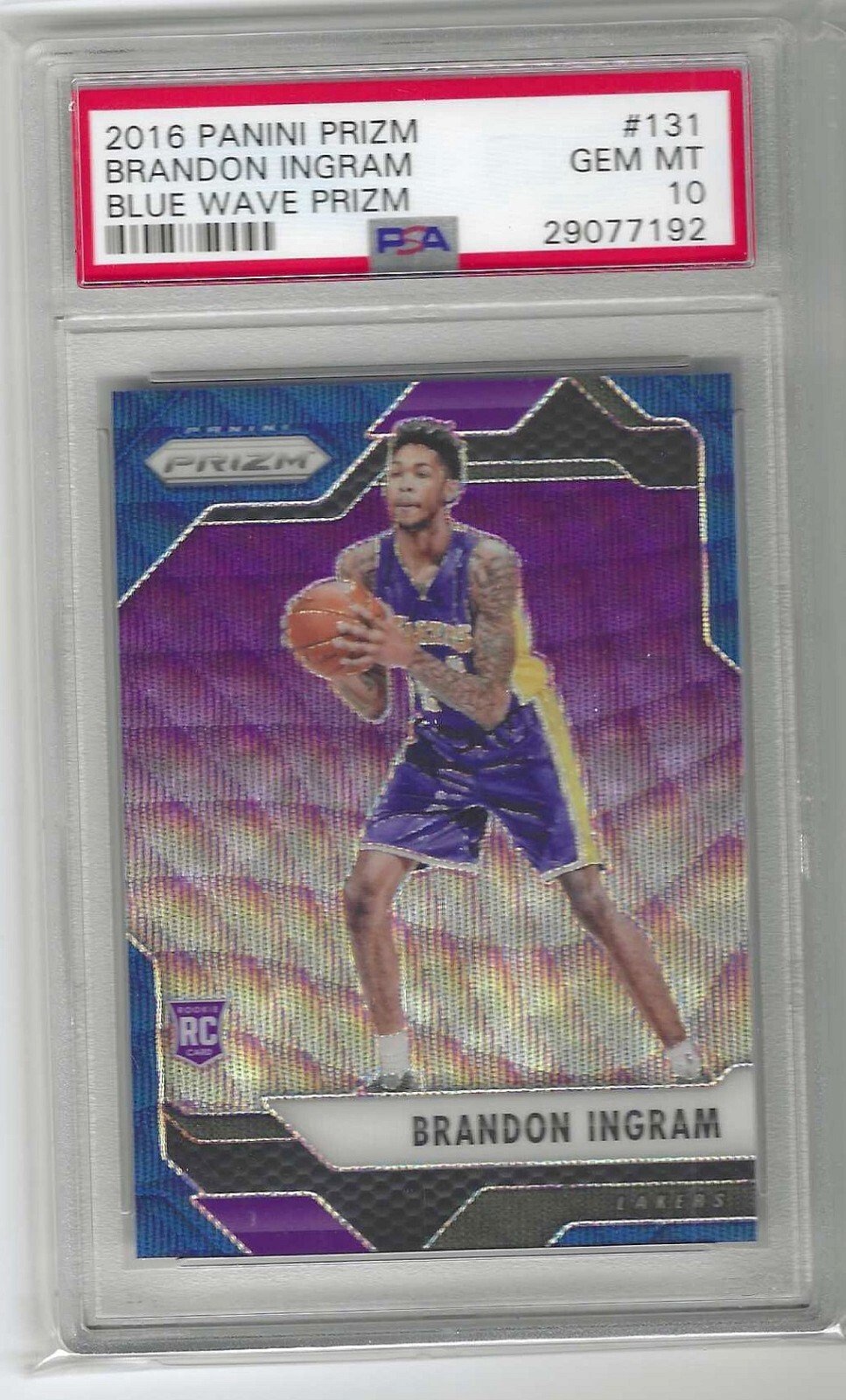 2016-17 Prizm #236 Blue Wave Rookie Brandon Ingram RC #/99