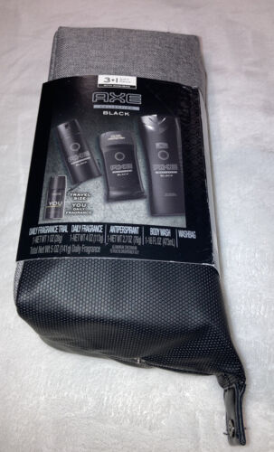 Axe Collection Black 3 + 1 Gift Pack With Wash Bag  NEW