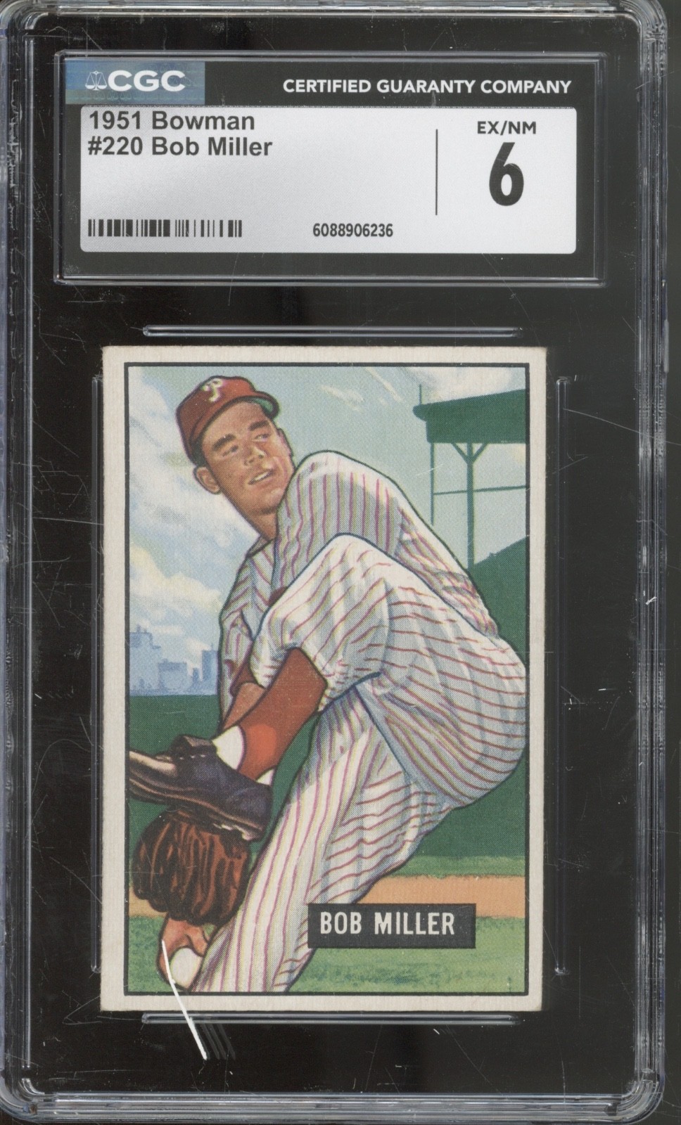 1951 Bowman Baseball Set-Break #220 Bob Miller EX-NM CGC 6