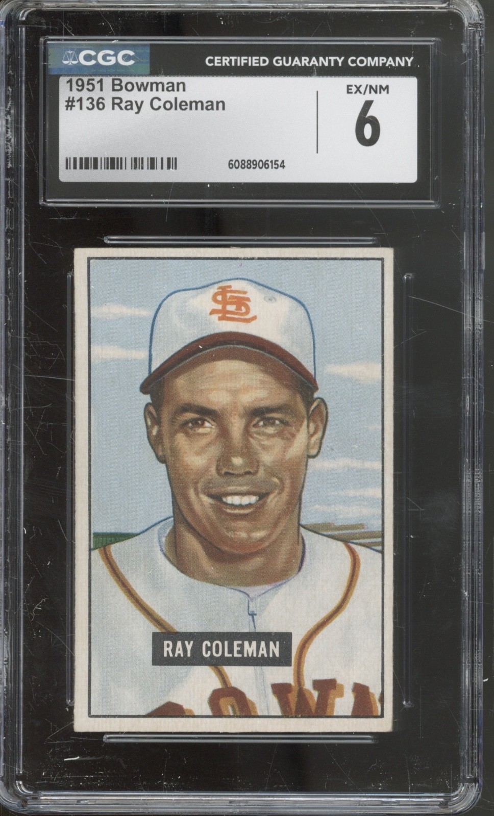 1951 Bowman Baseball Set-Break #136 Ray Coleman EX-NM CGC 6