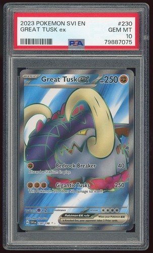 2016 ポケモン花札 ヴィナスaur GEM MT 10 💎 PSA 10 Great Tusk ex Scarlet & Violet GEM MT 230/198