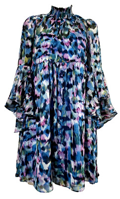 DONNA MORGAN Multicolor Shift Babydoll Dress Women's Size 0 Mini LS NWT