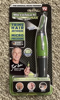 Micro Touch Max All In One Personal Hair Trimmer w/LED Light For Nose Ears Neck