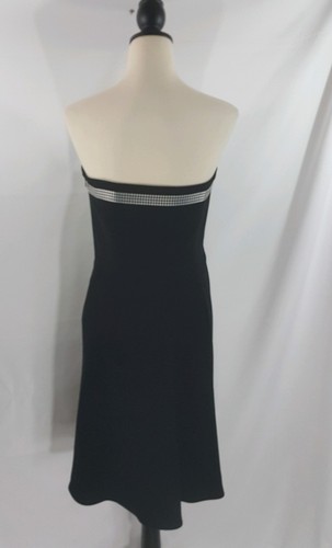 Liz Claiborne Strapless Dress Sz 6 Black Houndstooth Bow Lined