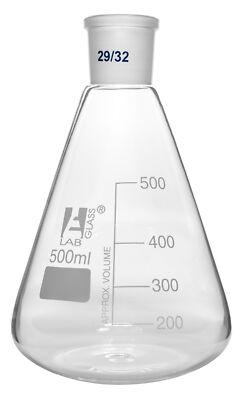 Eisco Labs 500ml Conical Erlenmeyer Flask with 29/32 Joint - Borosilicate Glass