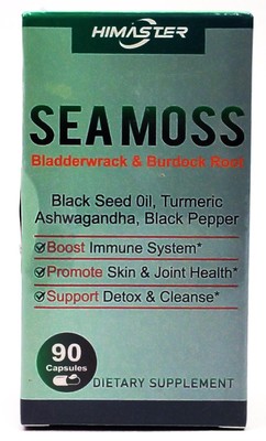 Sea Moss Bladderwrack Burdock Root Capsules Boost Immune Health - 90 Count 