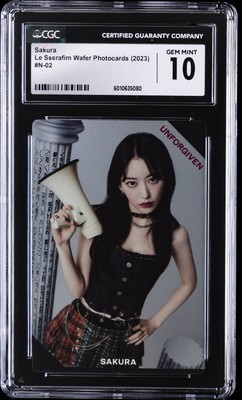 SAKURA LE SSERAFIM　もしもしカード 2023 LE SSERAFIM JPN WAFER CARDS #02 SAKURA CGC 10 GEM MINT