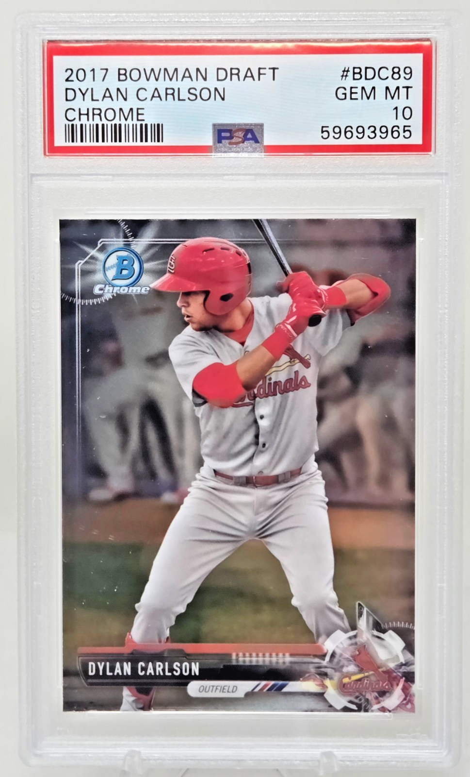 2017 Bowman Chrome DYLAN CARLSON RC Rookie Baseball Card PSA 10 GEM MINT