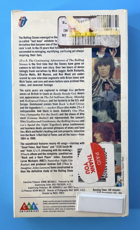The Rolling Stones - 25X5 The Continuing Adventures VHS